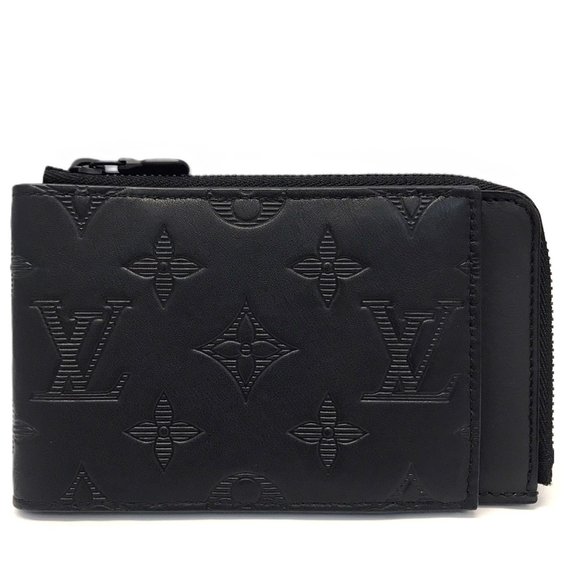 Louis Vuitton Hybrid Wallet Monogram Shadow Black Leather Noir Card Case Coin...